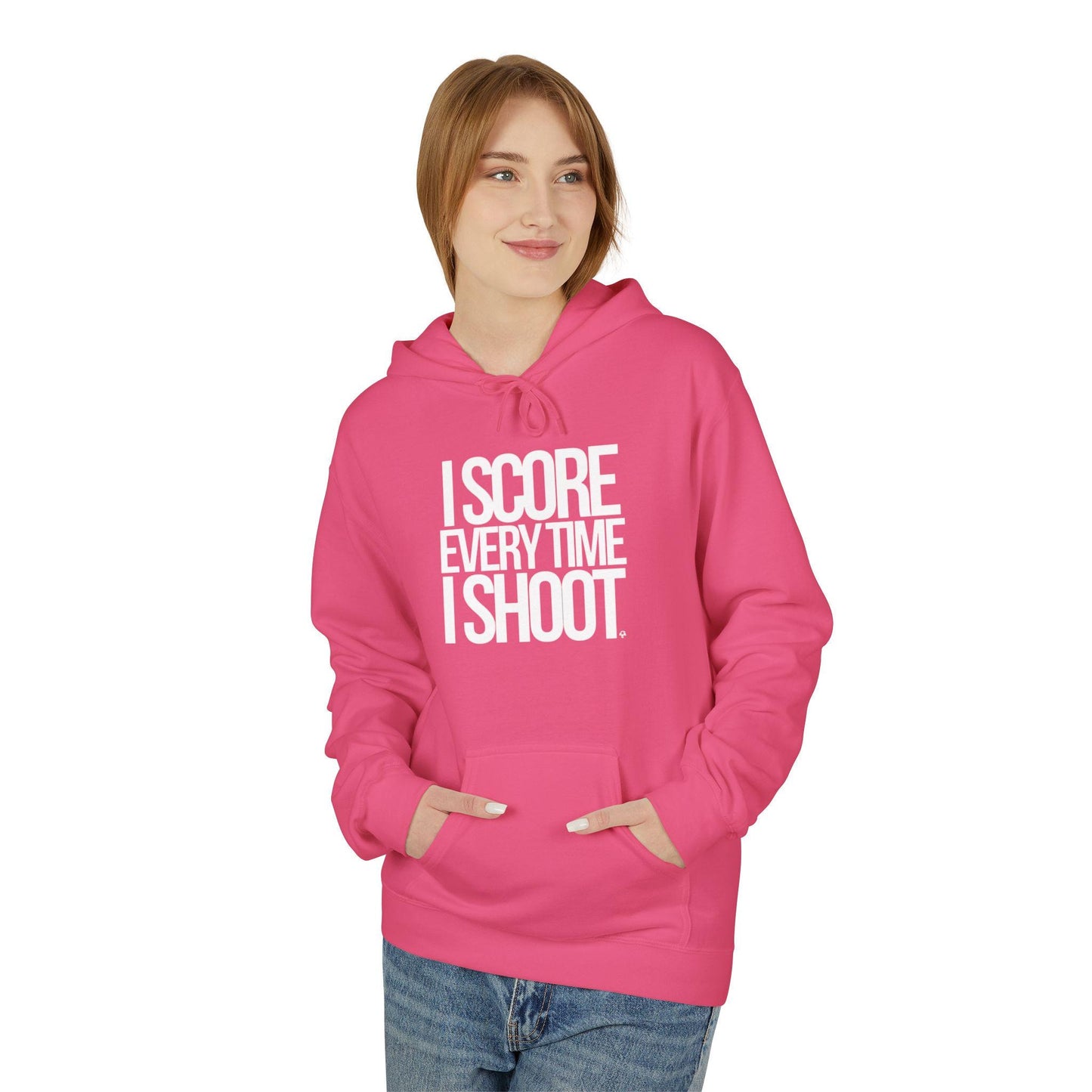 ADULT Unisex Fleece Casual comfort I score every time I shoot white letters