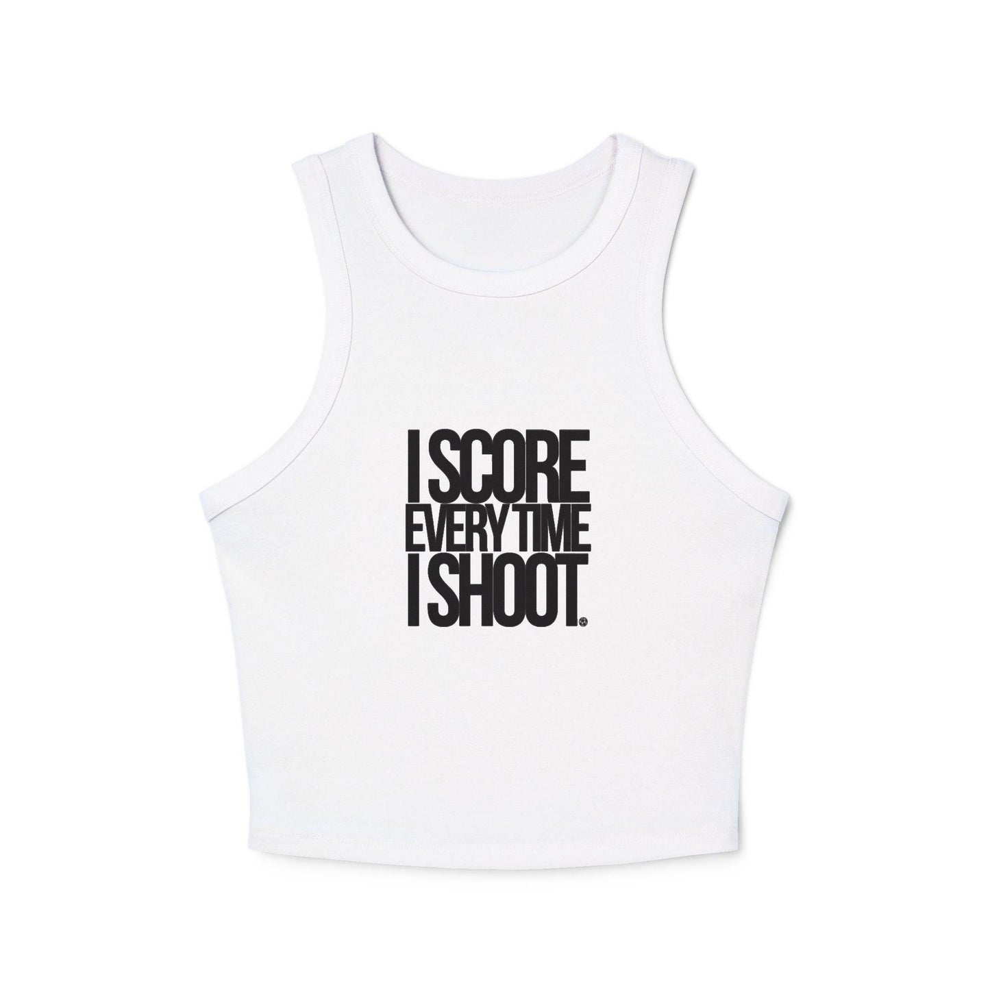 Sporty Women's Micro Rib Racer Tank Top - I score everytime I shoot