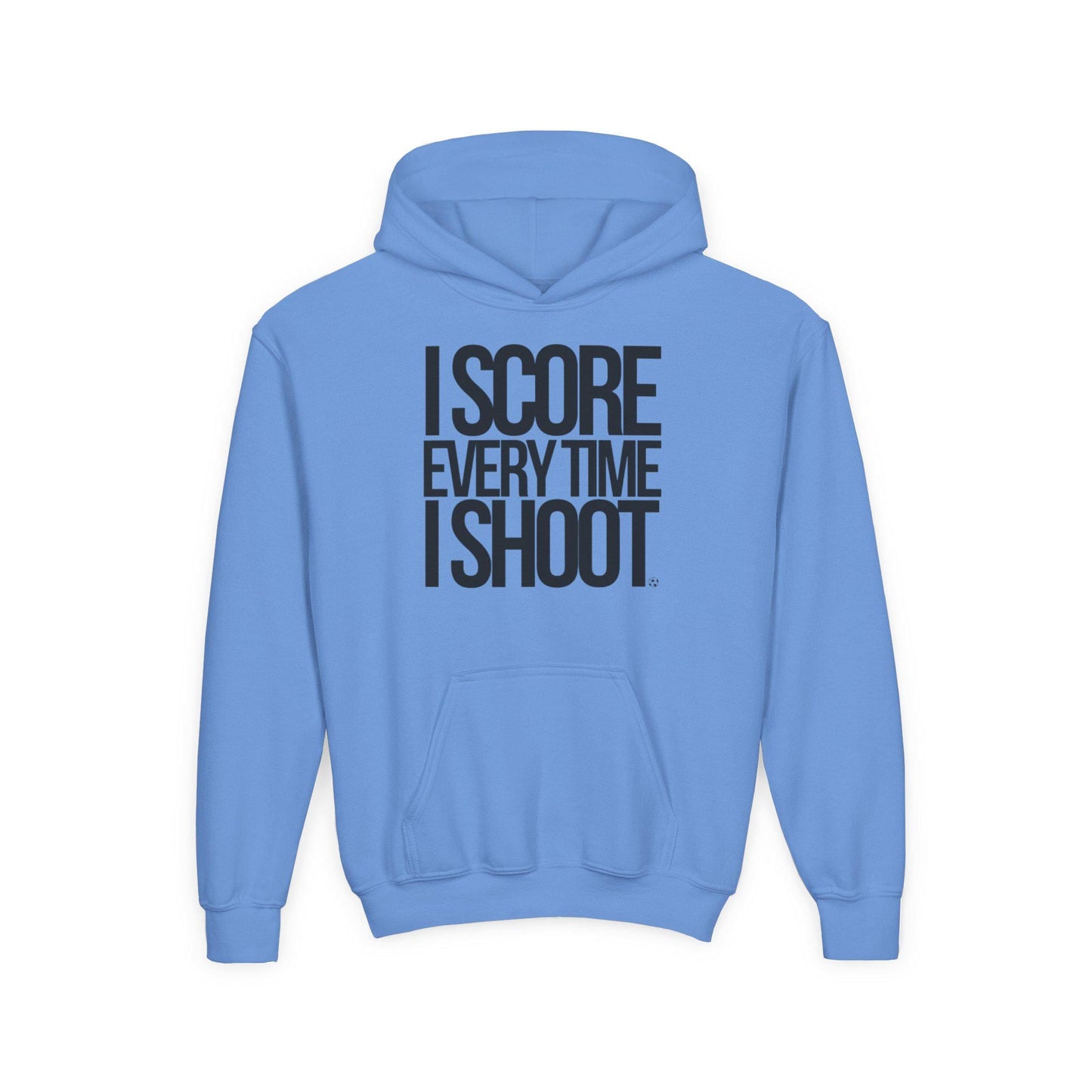 Youth Athletic Hoodie - BLACK LETTERS I Score Every Time I Shoot |