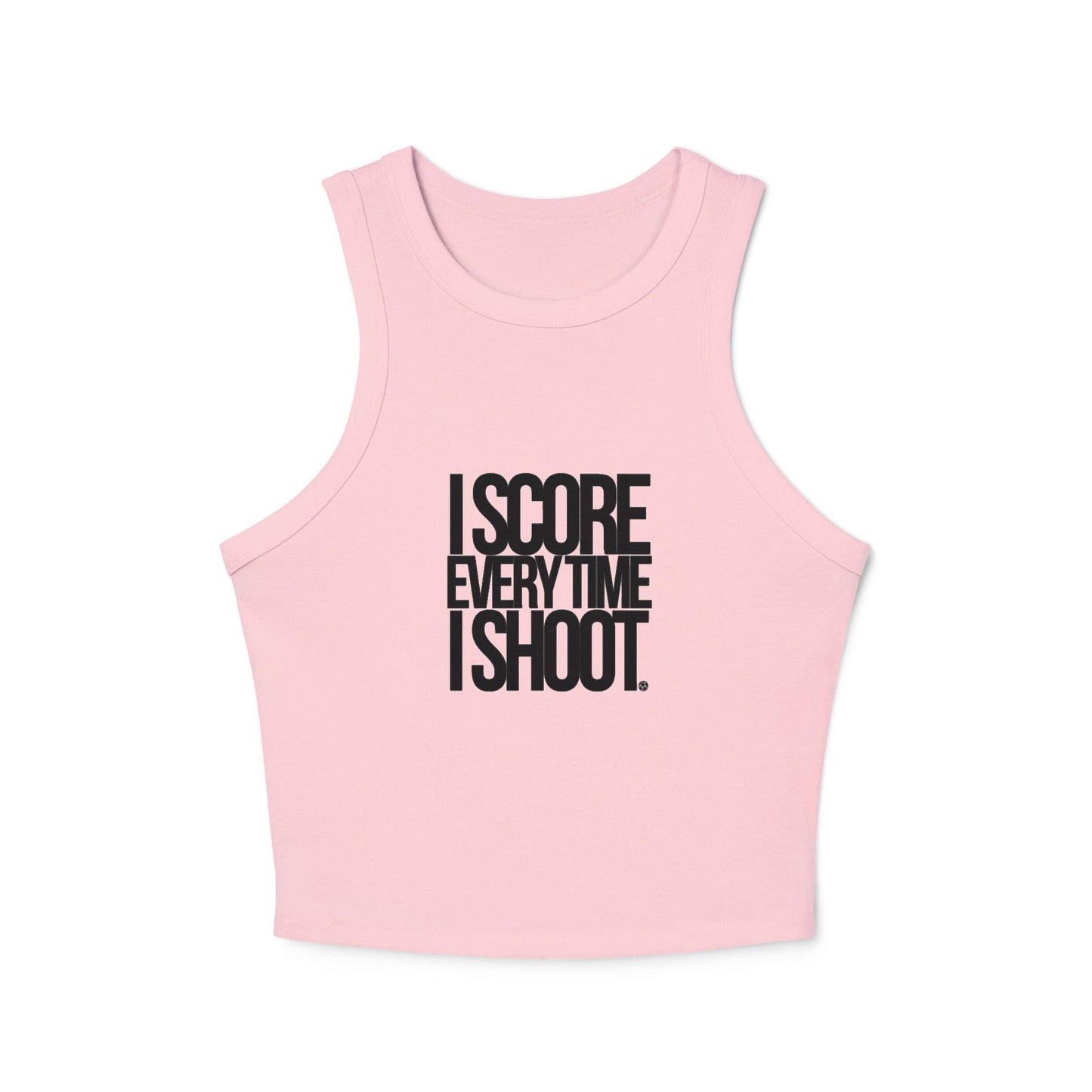 Sporty Women's Micro Rib Racer Tank Top - I score everytime I shoot