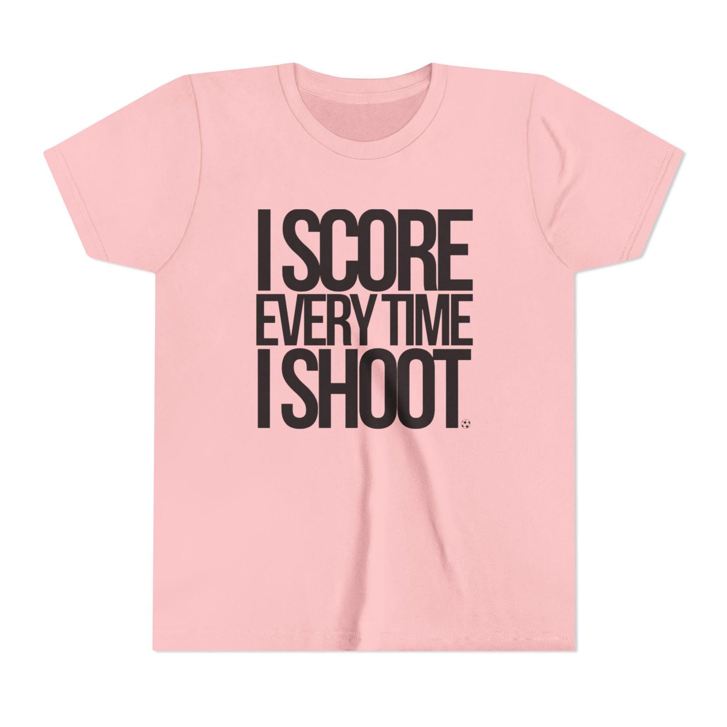Youth Sports Tee - white letters I Score Everytime I Shoot